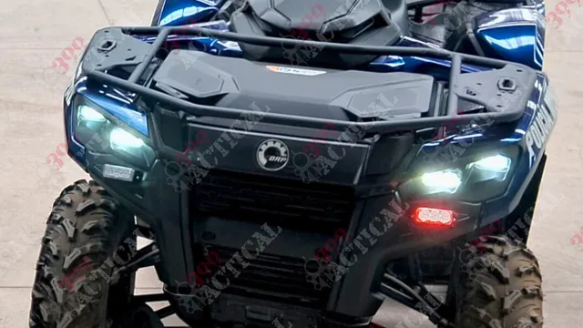 Cuatrimoto ATV BRP equipada para patrullaje policial